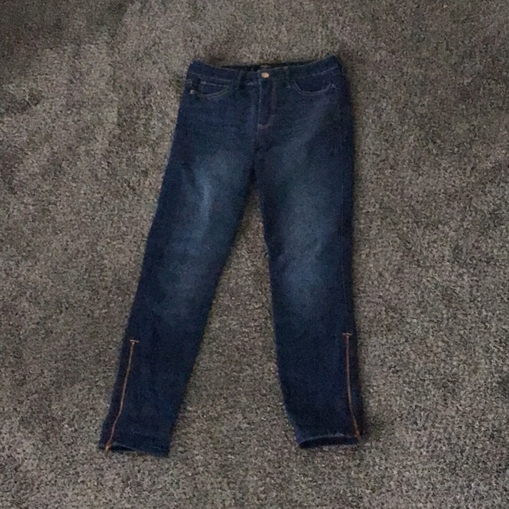 Hollister cropped zipper skinny jeans